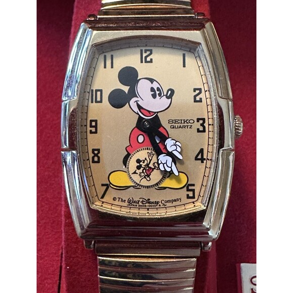 Seiko Other - Vintage 60th Anniversary Mickey Mouse Gold Watch SEIKO Sed002 2K03-5009 Men Rare